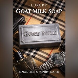 Set of 3 Luxurious masculine designer scent Black Goat Milk Soap